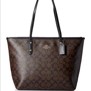 Reversible Coach Monogram tote With pochette
